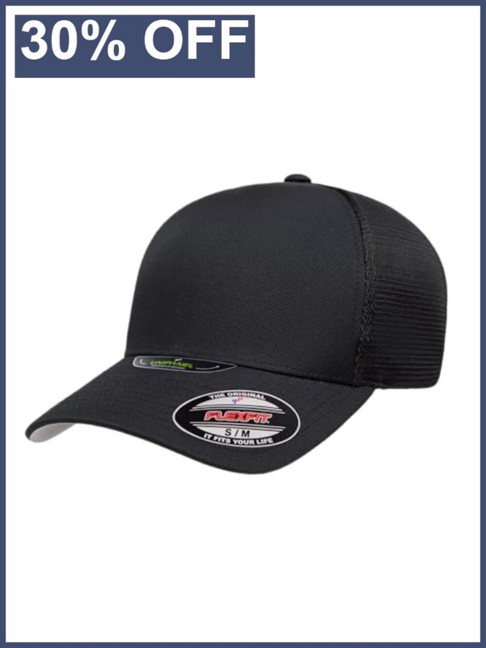 Trucker Cap Baseball Hat UniPanel Front Mesh Stretch Fitted